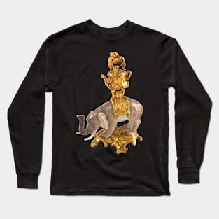 18th Century Porcelain Elephant Mounted as a Candlestick Long Sleeve T-Shirt